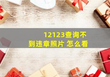 12123查询不到违章照片 怎么看